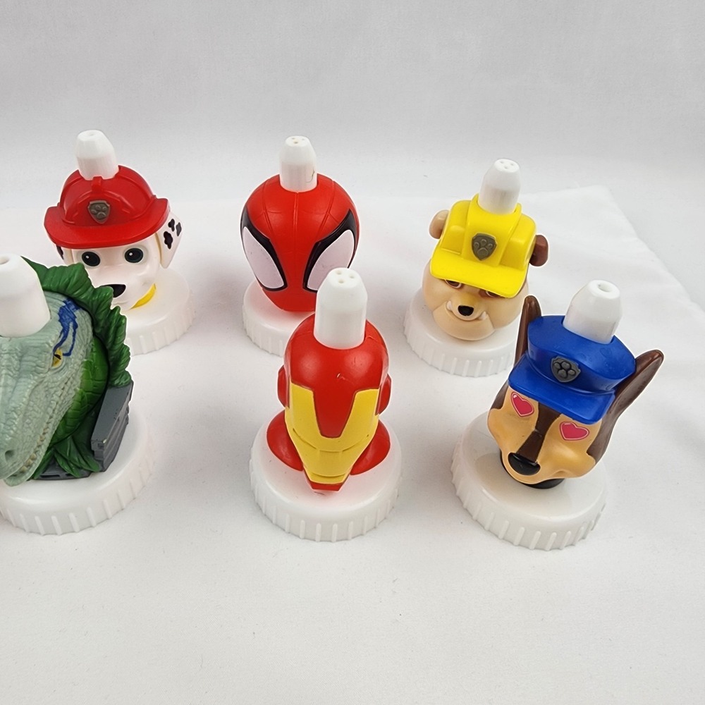 Mix Lot Of 13 Good 2 Grow Juice Toppers Sega Paw Patrol Spiderman Jurastic Park - Picture 4 of 4
